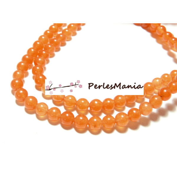 Perles imitation Jade Orange 4mm