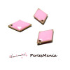 sequins médaillons émaillés biface Losange 16 par 11mm Rose base dore S1191540