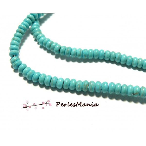 1 fil d'environ 60 perles Rondelles Facettes Turquoise reconstituées Multicolores 10 par 6mm HI015