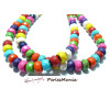 1 fil d'environ 100 perles Rondelles Facettes Turquoise reconstituées Multicolores 6 par 4mm HI015