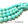 1 fil d'environ 40 perles Jade Mashan Bleu Ciel mordoré 10mm H23201H