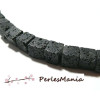 Perles forme cube Noir 10mm  Pierre de lave Couleur 18