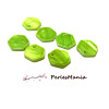 Pendentifs Nacres Pastilles Hexagone 12mm Vert