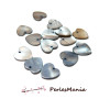 Pendentifs Nacres Pastilles Coeur 13mm Grises