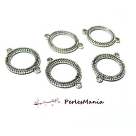 PAX 50 pendentifs connecteur Rond Arabesque metal  Argent Antique PS1195229