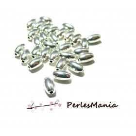 Tubes Oblong Intercalaires 8mm – Argent Vif