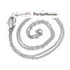 Colliers 43cm Chaîne Maille 2x1.6mm Argent Platine