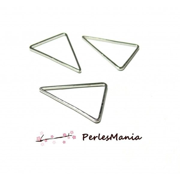 Pendentifs Connecteurs Triangle metal couleur Argent Platine 19 par 25mm