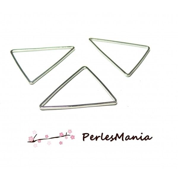 Pendentifs Connecteurs Triangle metal couleur Argent Platine 25 par 30mm