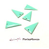 5 sequins médaillons style émaillés Biface Triangle Gris 13mm par 23mm ref 11