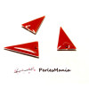 5 sequins médaillons style émaillés Biface Triangle Vert d' eau 13mm par 23mm ref 11
