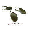 Boucles d'oreille dormeuse Plateau Ovale 18 par 25mm metal couleur Gun metal171130173823GU