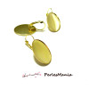 Boucles d'oreille dormeuse Plateau Ovale 18 par 25mm metal couleur Dore