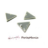 4 sequins médaillons style émaillés Biface Triangle Blanc 15 par 8mm ref 12