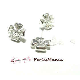 Supports de Boucle d'oreille puce Fleur 3D 15mm