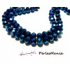 1 fil d'environ 70 perles Rondelles 8 par 10mm Verre 2J1102 facettée bleu nuit électrique 