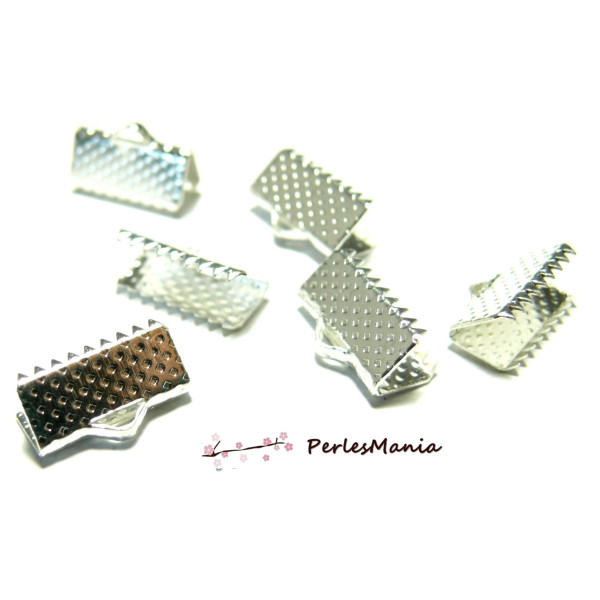 Griffe Serre Fils Embouts Attache Ruban 10mm Argent  Vif