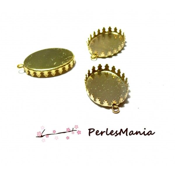 170424114802B13 PAX 20 Supports pendentif ovale Griffe attache ronde 13 par 18mm metal couleur Bronze
