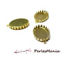 Supports Pendentif Ovale Griffe Attache Ronde 13x18mm Métal Doré