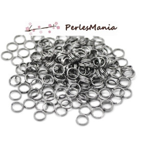 Anneaux double de jonction Gun Metal 6mm par 0.6mm