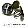 bague double qualité 20mm Bronze et 10 cabochons en verre vendu sans image digitale scrapbooking Matériaux: laiton