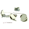 Supports de Boucles d'oreille clips 14mm couleur Argent Platine