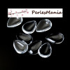 PAX 100 cabochons en verre transparents forme goutte 13 par 18mm