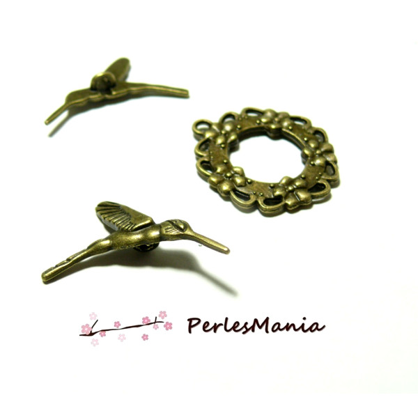 Sets Fermoirs T Toggle Oiseau du Paradis – Métal Couleur Bronze