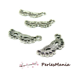 Pendentifs Masque de Carnaval, metal Argent Antique