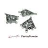 10 Pendentifs multi connecteur LOSANGE ARGENT ANTIQUE de 36mm, ref 2