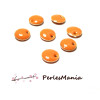 sequins médaillons style émaillés Biface Rond 8mm Orange ref3