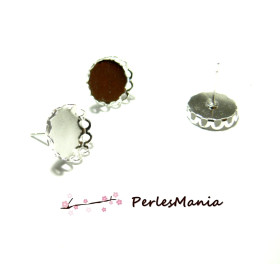Supports de Boucle d'oreille Puce Vague 12mm – Laiton Argent Vif