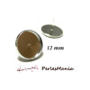 10 Supports de Boucle d'oreille  puce 12mm ARGENT PLATINE QUALITE LAITON