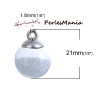Pendentifs, Globes Bulles en Verre Caviar Blanc socle Argent