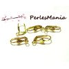PAX: 50 pieces Boucle d'oreille dormeuses eventail DORE  pour création de bijoux