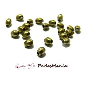 Perles Intercalaires Facettées 4mm – Métal Couleur Bronze