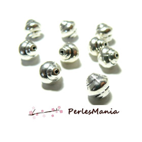 Apprêts et perles: 5 perles coquillage intercalaires P5167Y vieil argent