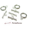 10 sets fermoirs 2W6133 toggle Argent VIF travaillés pour création de bijoux 
