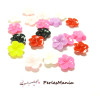 H10620 PAX 50 cabochons fleur Résine 13mm irisé multicolores 
