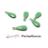 PAX 10 sequins médaillons résine style émaillés Biface Goutte 13mm Vert Clair A036