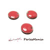 PAX 10 sequins médaillons résine style émaillés biface rond 10mm Rose Intense A092