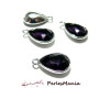 Pendentifs Goutte Verre Facetté Violet Améthyste 19mm