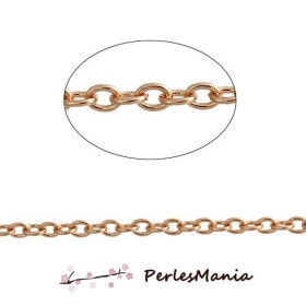 Chaine maille Forçat Fine 2 par 1.5mm,  Qualité Cuivre Doré