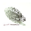 1 GRANDE BARRETTES FILIGRANE ARGENT PLATINE A CLIP 80x35mm 