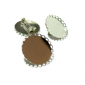 Supports de Broche Vague 25mm – Laiton Argent Platine