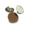 Supports de Broche Vague 25mm – Laiton Argent Platine