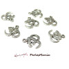 S1194136 PAX 20 breloques pendentifs  Yoga OM 20mm Argent Antique