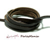 1 mètre  de cordon CUIR VERITABLE  Marron CAFE  en 5 par 2MM ref P11162