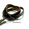 1 mètre de cordon CUIR VERITABLE Marron CAFE en 10 par 2,5MM ref P11005