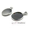 10 Support de pendentif 25mm qualité attache triangle ARGENT PLATINE ref 24024 